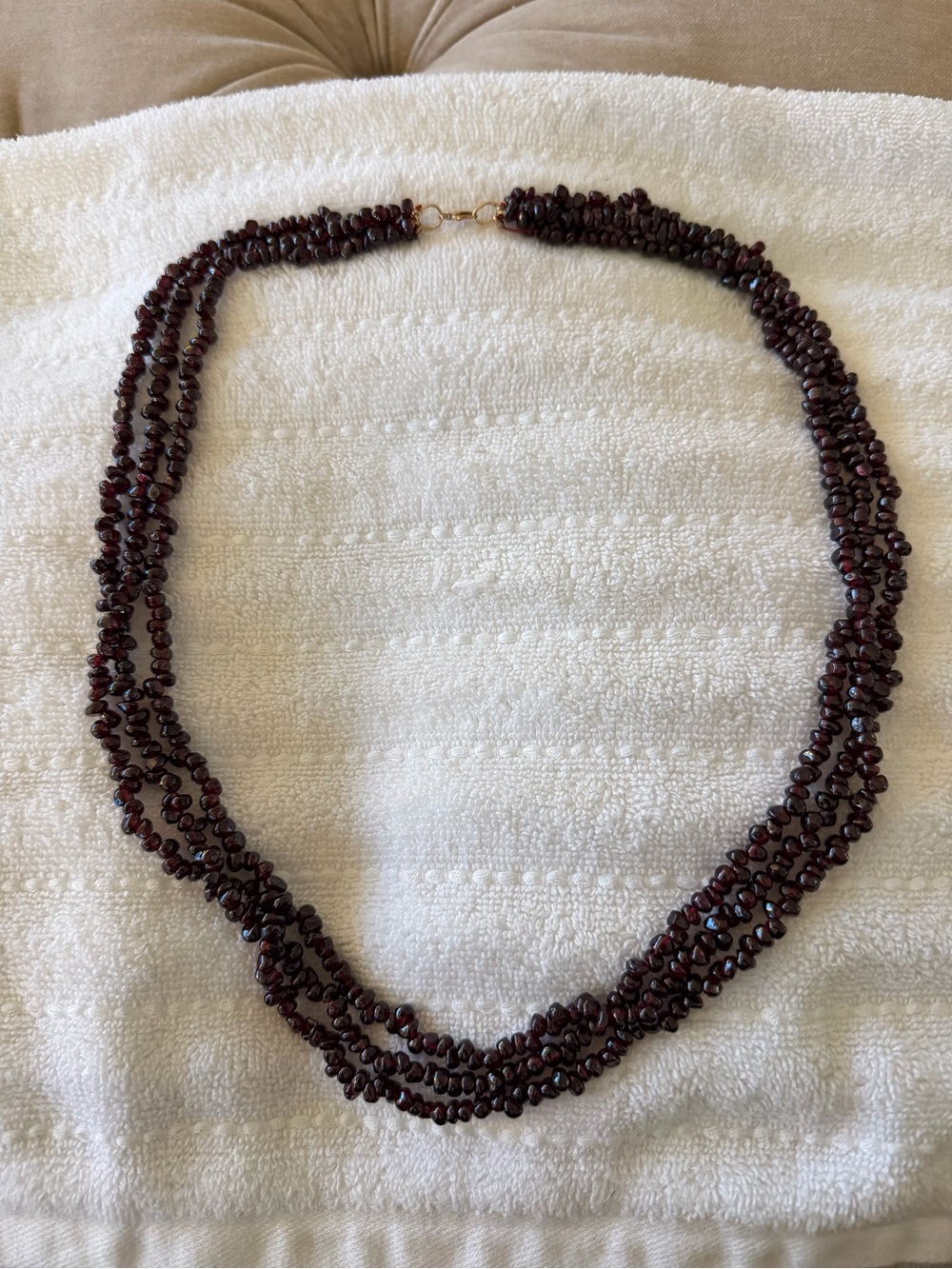 Garnet Beaded Multi-Strand Necklace